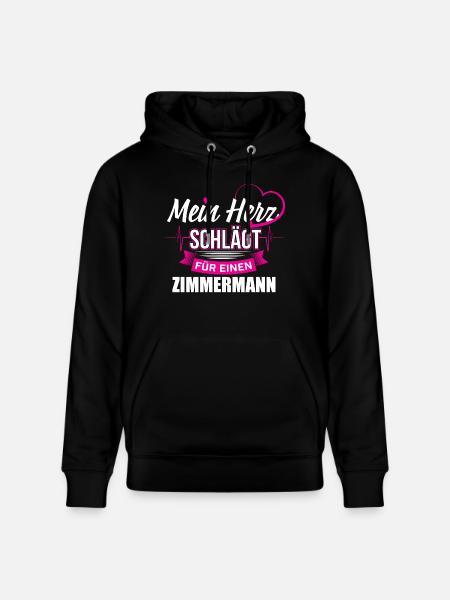 Dachdecker Zimmermann Herz - Stanley/Stella Unisex Bio-Hoodie CRUISER - Schwarz