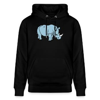 rhinoceros - Stanley/Stella Unisex Bio-Hoodie CRUISER  - Schwarz - Vorne - Alina (178cm) & Michal (187cm)