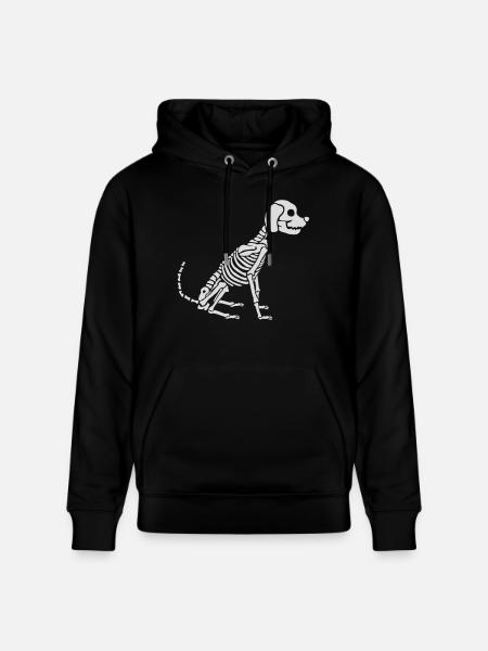 Skeleton Dog Halloween Design - Stanley/Stella CRUISER Unisex Organic Hoodie - black