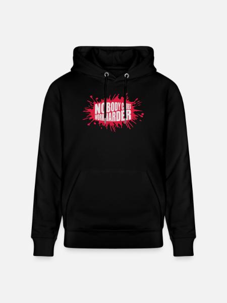 nobody cares work harder - Stanley/Stella CRUISER Unisex Organic Hoodie - black