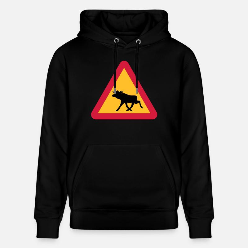 Vorsicht Elche! - Stanley/Stella Unisex Bio-Hoodie CRUISER - Schwarz