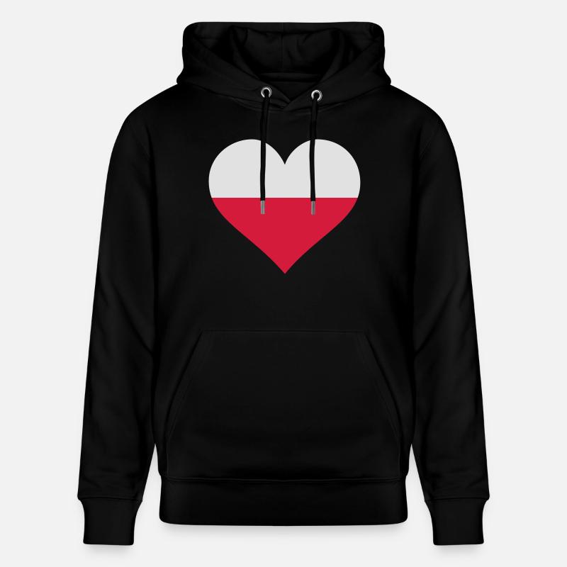 cœur Pologne - Sweat à capuche bio CRUISER Stanley/Stella Unisexe - noir