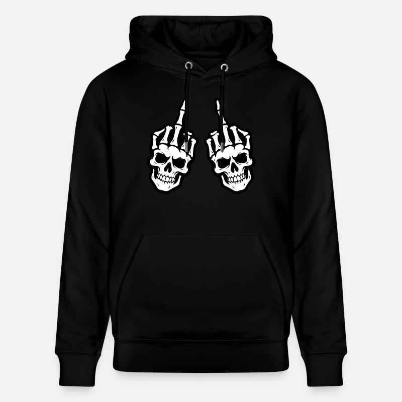 Main squelette du majeur - Sweat à capuche bio CRUISER Stanley/Stella Unisexe - noir