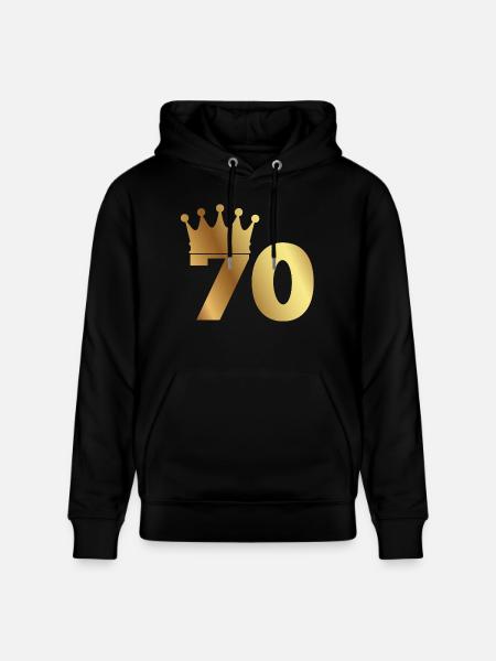 70. Geburtstag: 70 mit Krone - Stanley/Stella Unisex Bio-Hoodie CRUISER  - Schwarz
