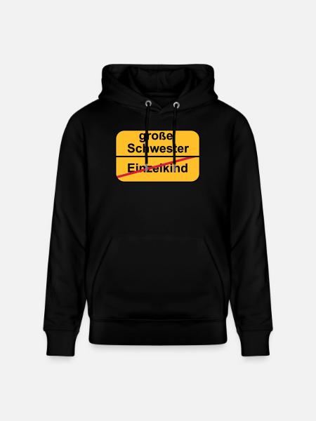 große Schwester - Stanley/Stella Unisex Bio-Hoodie CRUISER - Schwarz