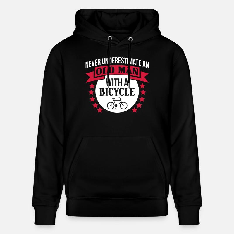 Old Man With A Bicycle - Stanley/Stella Unisex Bio-Hoodie CRUISER  - Schwarz