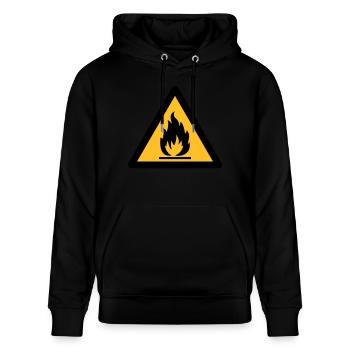 Symbole de danger - Inflammable (2 couleurs) - Sweat à capuche bio CRUISER Stanley/Stella Unisexe - noir - Devant - Alina (178cm) & Michal (187cm)