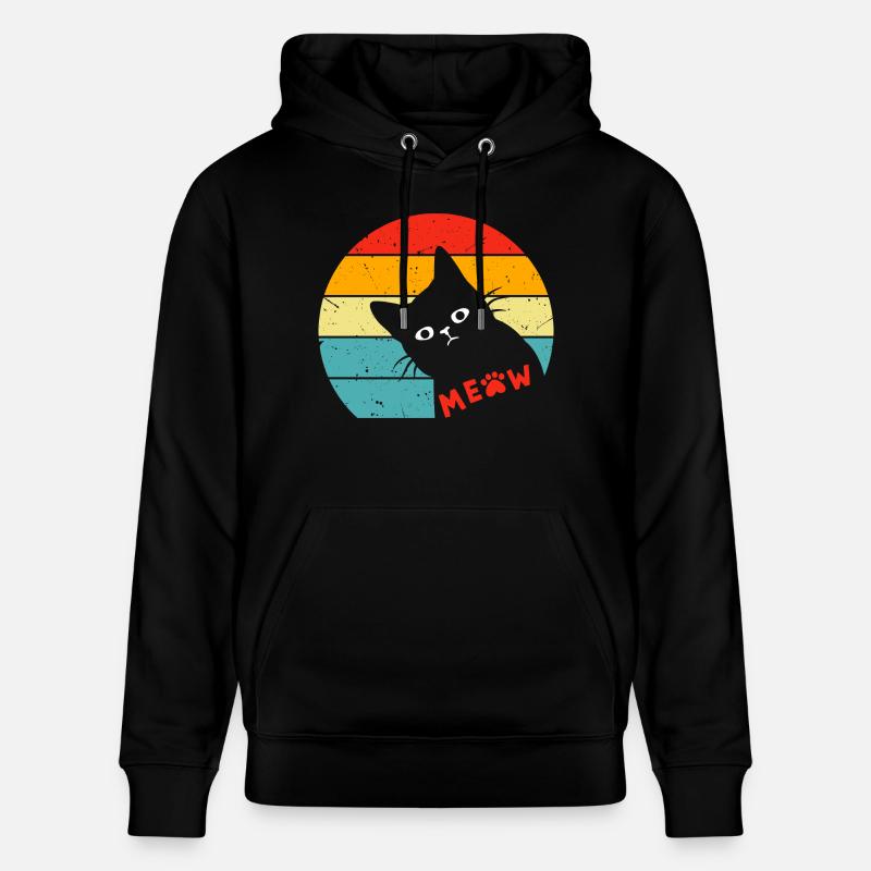 Chat noir rétro 3 - Sweat à capuche bio CRUISER Stanley/Stella Unisexe - noir