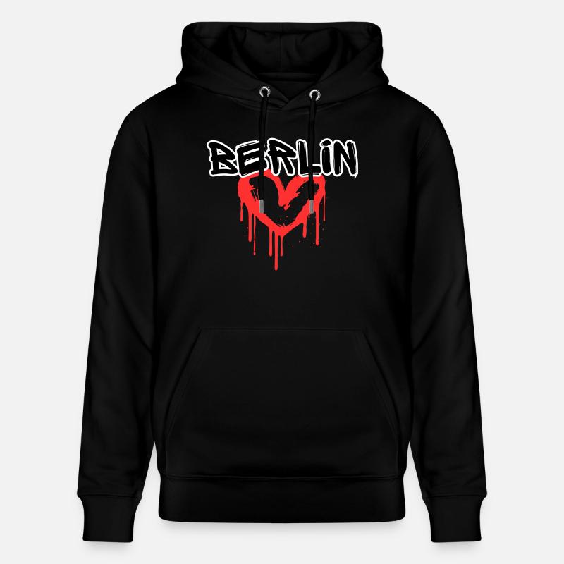 Berlin Graffiti Coeur - Sweat à capuche bio CRUISER Stanley/Stella Unisexe - noir
