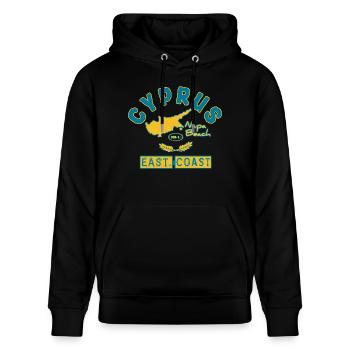 Zypern - Cyprus Travel- Flaggen Karte - Griechenla - Stanley/Stella Unisex Bio-Hoodie CRUISER  - Schwarz - Vorne - Alina (178cm) & Michal (187cm)
