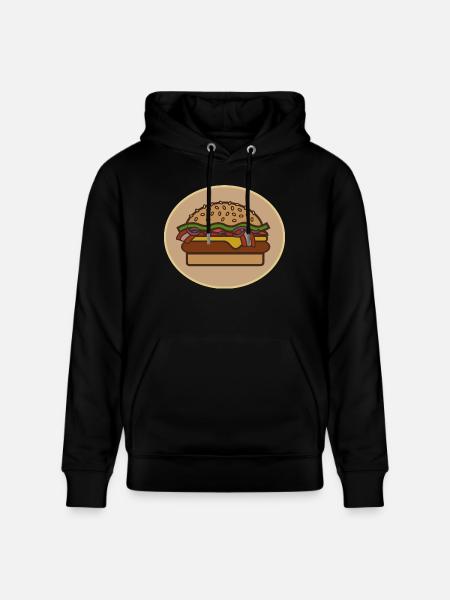 cheeseburger - Stanley/Stella CRUISER Unisex Organic Hoodie - black