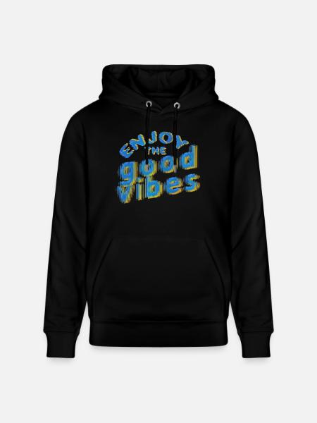 Good Vibes (lettering) 02 - Stanley/Stella CRUISER Unisex Organic Hoodie - black