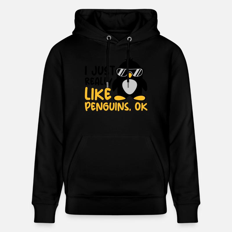 J’aime juste les pingouins - Sweat à capuche bio CRUISER Stanley/Stella Unisexe - noir