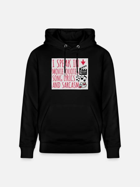 speak lyrics and sarcasm - Stanley/Stella CRUISER Unisex Organic Hoodie - black