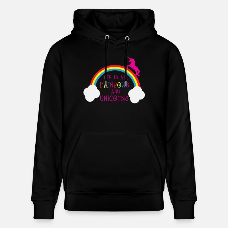Rainbows & Unicorns - Sweat à capuche bio CRUISER Stanley/Stella Unisexe - noir