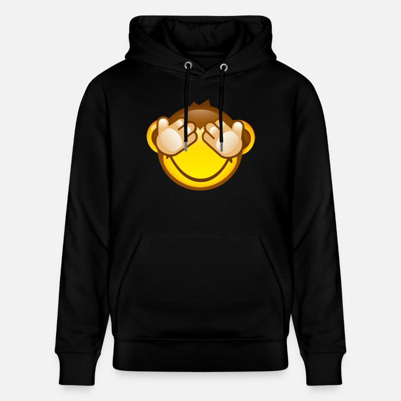Smiley Monkey No Seeing - Stanley/Stella Unisex Bio-Hoodie CRUISER  - Schwarz