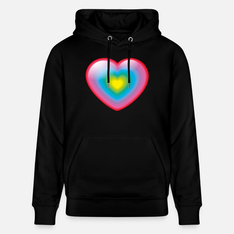 Smiley Rainbow Heart - Sweat à capuche bio CRUISER Stanley/Stella Unisexe - noir