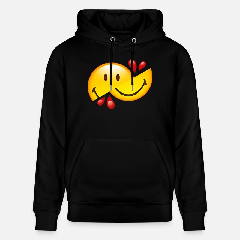 Smiley Glossy Cut in Half - Sweat à capuche bio CRUISER Stanley/Stella Unisexe - noir