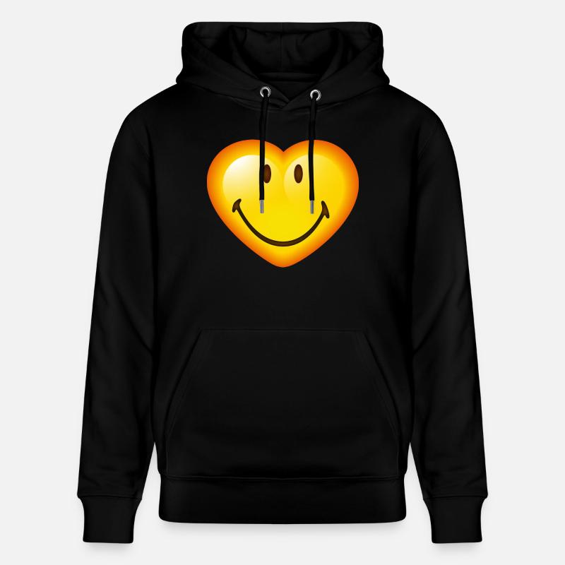 Smiley Glossy Heart - Sweat à capuche bio CRUISER Stanley/Stella Unisexe - noir