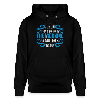 not talk to me - Stanley/Stella CRUISER Unisex Organic Hoodie - black - Front - Alina (178cm) & Michal (187cm)