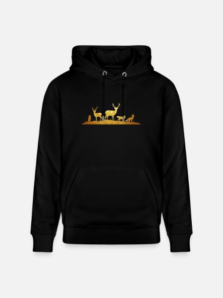 Wald-Silhouette Forest Silhouette - Stanley/Stella CRUISER Unisex Organic Hoodie - black