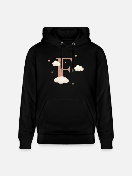 Letter f clouds stars - Stanley/Stella CRUISER Unisex Organic Hoodie - black