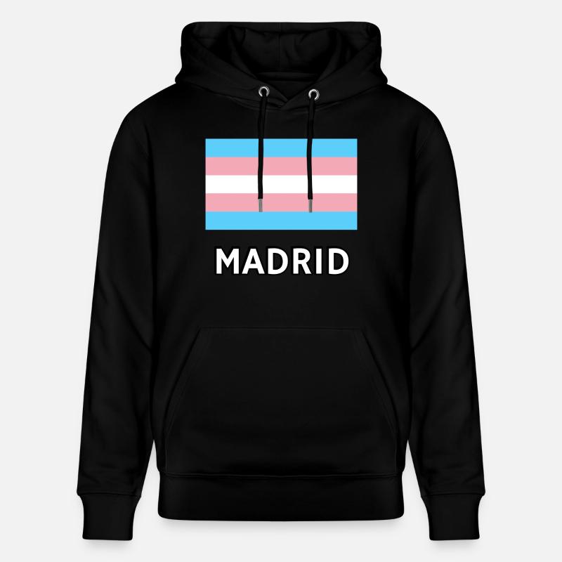 Drapeau Trans Pride Madrid - Sweat à capuche bio CRUISER Stanley/Stella Unisexe - noir