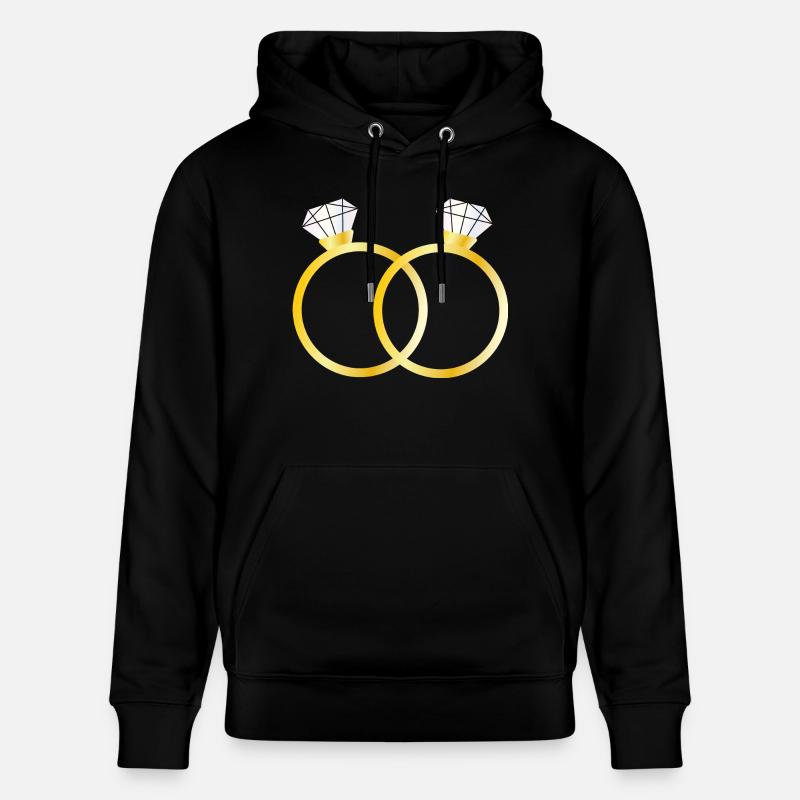 Deux bagues de diamants - Sweat à capuche bio CRUISER Stanley/Stella Unisexe - noir