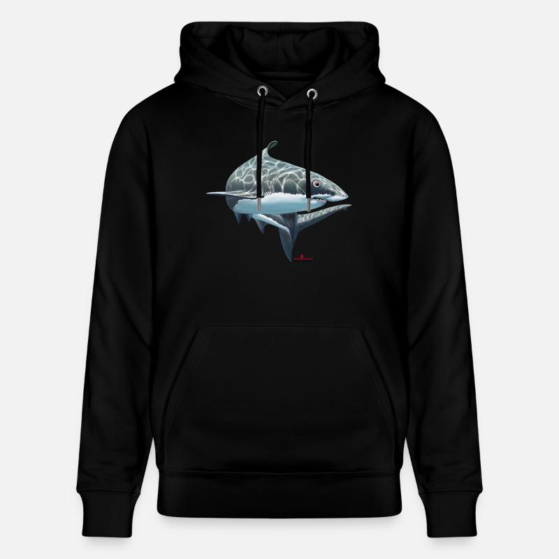 Grand requin blanc / requin - Sweat à capuche bio CRUISER Stanley/Stella Unisexe - noir