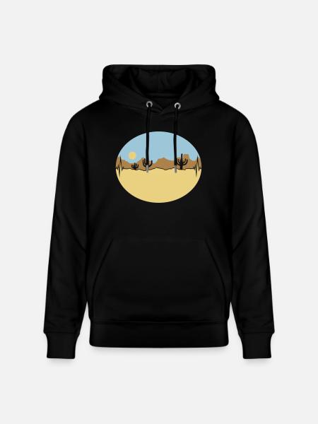 Frequency Desert Landscape Silhouette - Stanley/Stella CRUISER Unisex Organic Hoodie - black