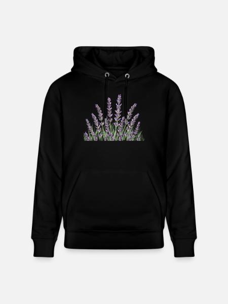 Lavender stalks Lavender - Stanley/Stella CRUISER Unisex Organic Hoodie - black