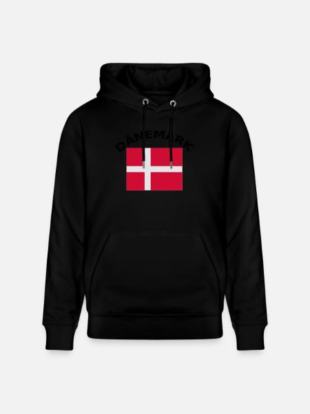 Danemark, Danemark, drapeau, drapeau - Sweat à capuche bio CRUISER Stanley/Stella Unisexe - noir