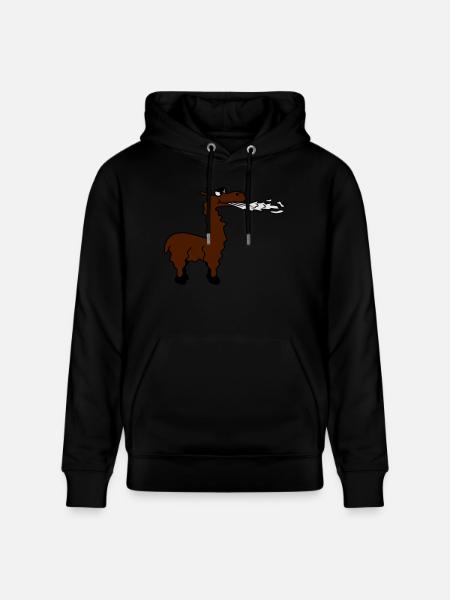 Spitting Llama - Stanley/Stella CRUISER Unisex Organic Hoodie - black