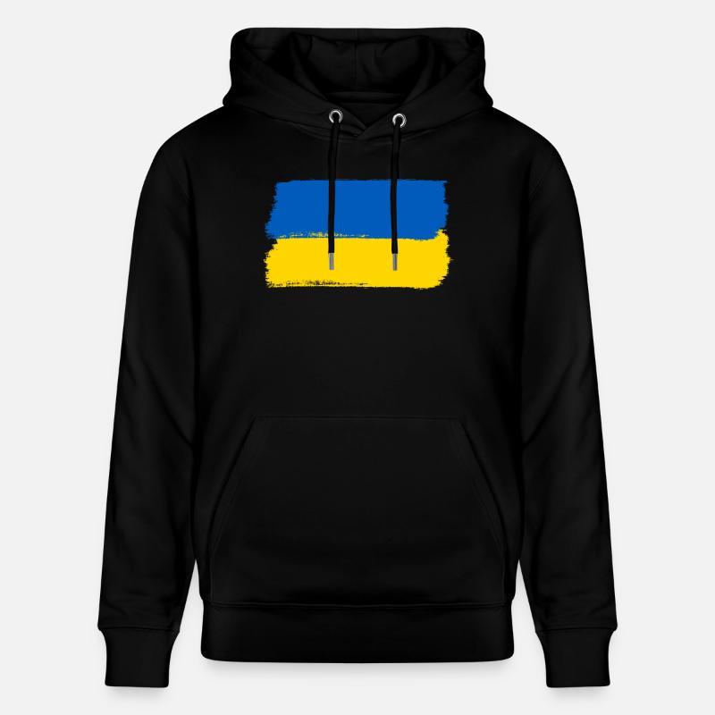 Drapeau de l’Ukraine Brushstyle - Sweat à capuche bio CRUISER Stanley/Stella Unisexe - noir
