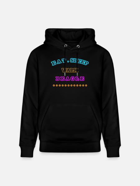 Eat, Sleep, Walk, Beagle - Stanley/Stella CRUISER Unisex Organic Hoodie - black