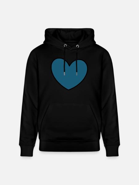 blue heart gift - Stanley/Stella CRUISER Unisex Organic Hoodie - black