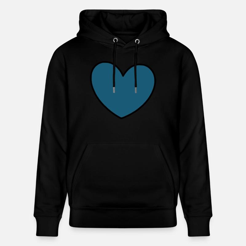 Cadeau coeur bleu - Sweat à capuche bio CRUISER Stanley/Stella Unisexe - noir