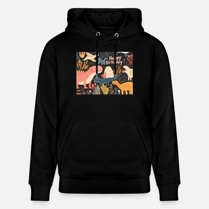 Joyeux anniversaire Dino - Sweat à capuche bio CRUISER Stanley/Stella Unisexe - noir