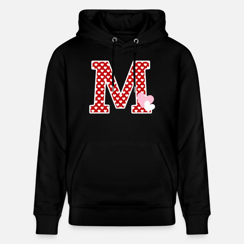 Buchstabe m Herz - Stanley/Stella Unisex Bio-Hoodie CRUISER  - Schwarz