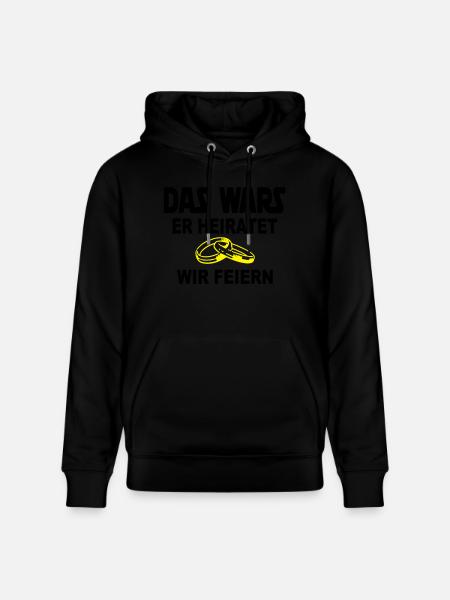 das wars - ringe 2-- - Stanley/Stella Unisex Bio-Hoodie CRUISER  - Schwarz