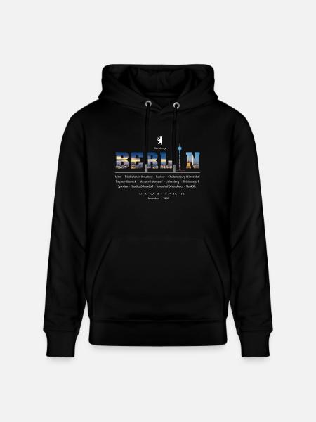 Berlin - Stanley/Stella CRUISER Unisex Organic Hoodie - black