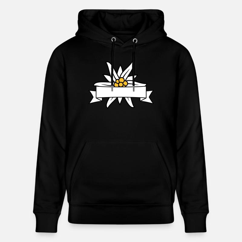 Bannière texte Edelweiss - Sweat à capuche bio CRUISER Stanley/Stella Unisexe - noir