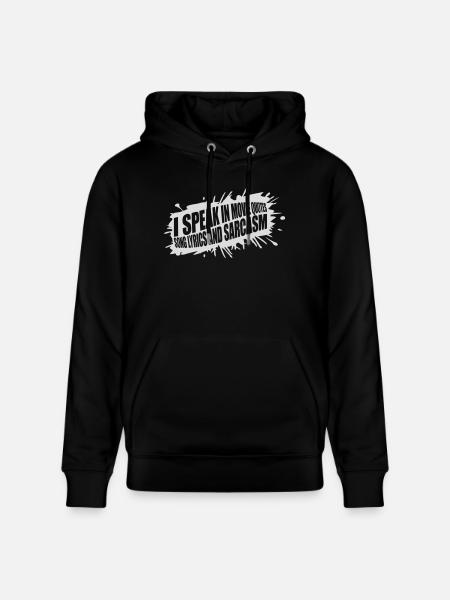 speak lyrics and sarcasm - Stanley/Stella CRUISER Unisex Organic Hoodie - black