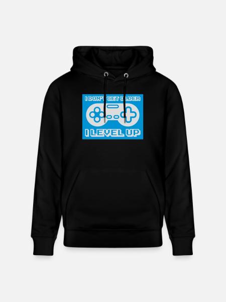 get older level up - Stanley/Stella CRUISER Unisex Organic Hoodie - black