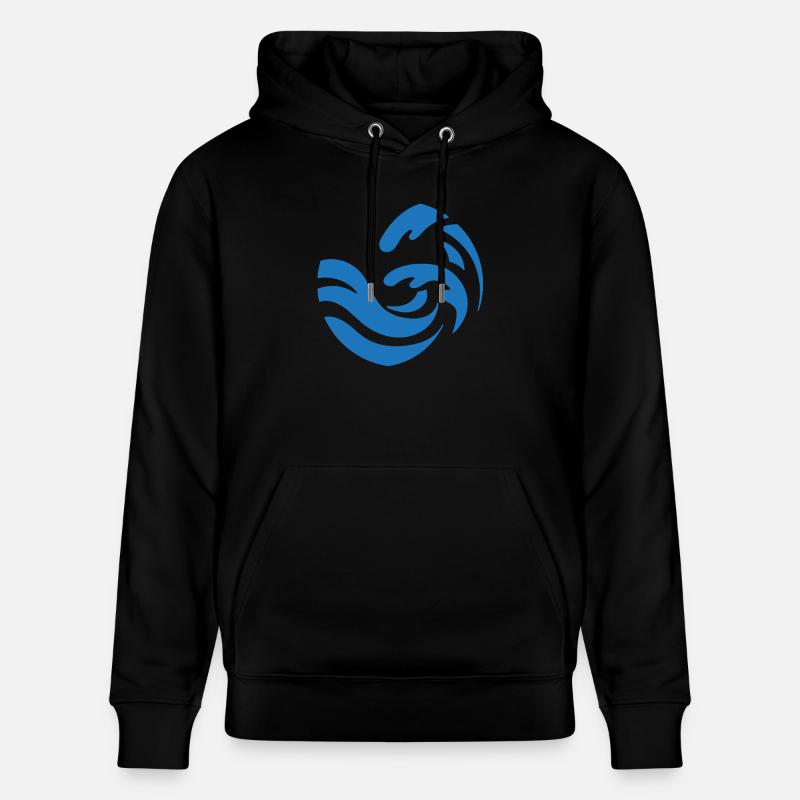 Conception simple de vague bleue - Sweat à capuche bio CRUISER Stanley/Stella Unisexe - noir