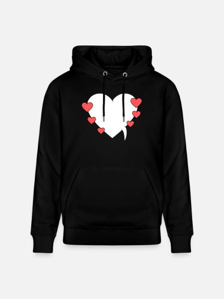 Speech bubble with hearts - Stanley/Stella CRUISER Unisex Organic Hoodie - black