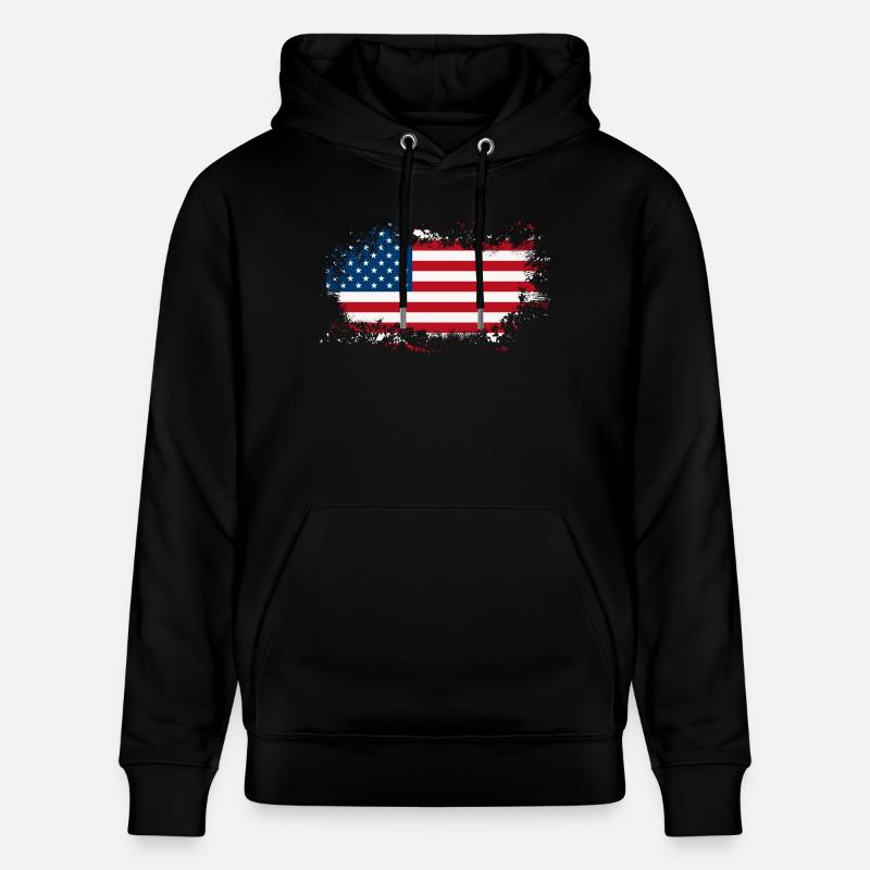 Drapeau américain - Sweat à capuche bio CRUISER Stanley/Stella Unisexe - noir