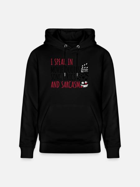 speak lyrics and sarcasm - Stanley/Stella CRUISER Unisex Organic Hoodie - black
