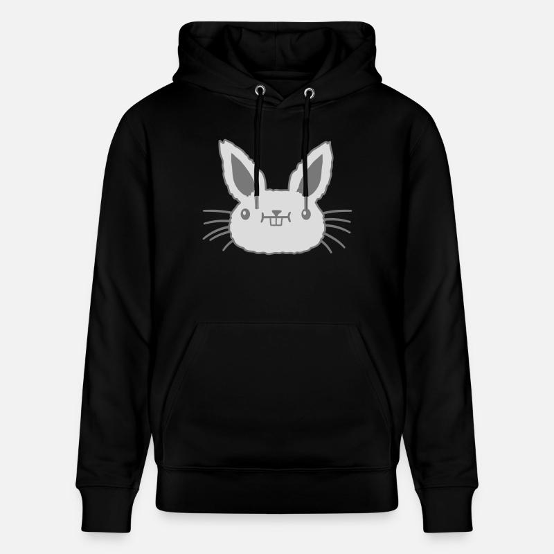 Petit visage de lapin kawaii - Sweat à capuche bio CRUISER Stanley/Stella Unisexe - noir