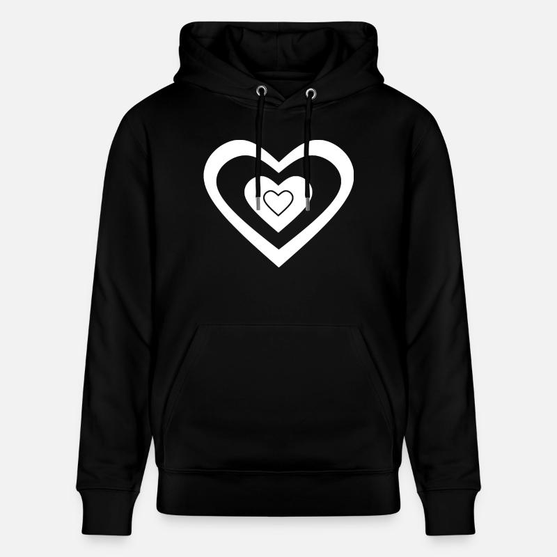 Coeur blanc Saint-Valentin - Sweat à capuche bio CRUISER Stanley/Stella Unisexe - noir